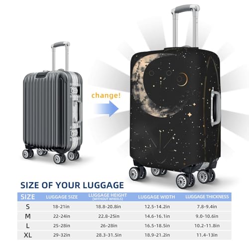 Abstract Starry Sky Moon Print Luggage Covers For Suitcase,Elastic Washable & Stretchable Suitcase Covers For Luggage, Anti-Scratch - Fits 18-32 Inch Luggage-No Luggage Included4