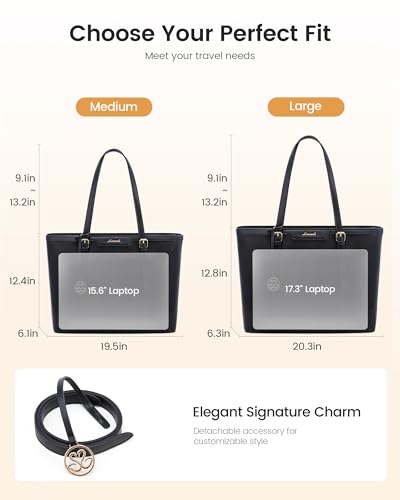 LOVEVOOK Laptop Bag for Women, 15.6 Inch Large Work Tote Bag with 40oz Cup Holder, Waterproof PU Leather Computer Briefcase for Teacher, Professional Business Shoulder Purse Black — view 6