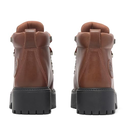 Timberland Timberland Women's Stone Street Mid Lace Up Platform Hiker Boot, Rust Full Grain, 7 Medium