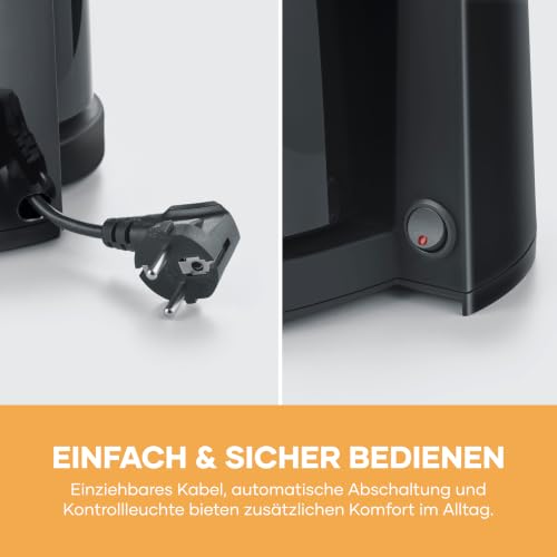 Foto von Severin Filterkaffeemaschine mit Thermokanne, Kaffeemaschine für bis zu 8 Tassen, ansprechende Filtermaschine mit Isolierkanne, Single, schwarz, 1 Liter, KA 9306