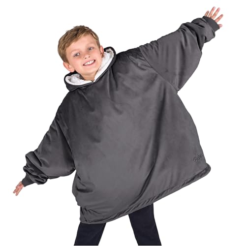 Image of Bare Home Wearable Blanket Hoodie - Soft Plush Sherpa - Warm and Cozy - Oversized Wearable Blanket
