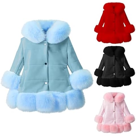 SRTUMEY Girls Winter Faux Fur Coat Cover