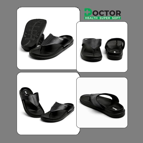 Image of DOCTOR HEALTH SUPER SOFT Men's Orthopedic Slippers | Anti-Skid Comfort Footwear for Heel Pain & Everyday Wear | Lightweight PU Sole Flip-Flops for Men