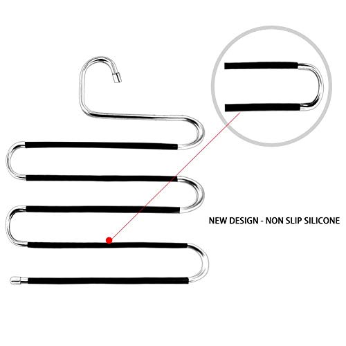 Skroad Confezione da 6 grucce salvaspazio, Antiscivolo, per Pantaloni, Vestiti, Appendiabiti, Sciarpe, Jeans, Asciugamani - Image 4