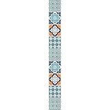 Sticker carrelage adhésif décoratif autocollant, cavalese, motif carreaux de ciment ancien orange et bleu, x9, 10 cm X 10 cm - Plage SA - Stickers adhésifs - sticker carrelage mural Cavalese 10x10cm, motif de vintage, sticker adhésif homestaging, de thème rétro et de couleur Bleu pour carrelage de la salle de bain, carrelage de la cuisine, carrelage de la douche, carrelage de la buanderie, matière Adhésif. 100% Made In France.