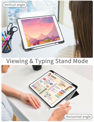 Étui pour iPad 11" 2025 et 10.9" avec porte-crayon blanc à pois
