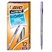 BIC Round Stic Grip Xtra Comfort Ballpoint Pen, Medium Point (1.2mm), Purple, 12-Count