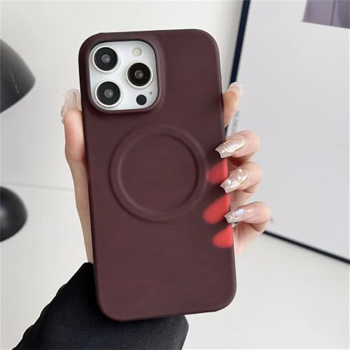 Coque thermochromique iPhone 15 Pro rouge bordeaux antichoc élégante