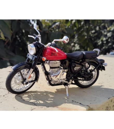 Image of Alpenia Bullet Bike Toy for Kids - Royal Enfield Scale Model with Pull-Back Action, Strong Body, Removable Parts, Side Stand - Gift for Boys (3+ Years)