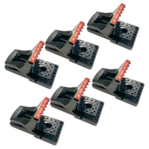 JAWZ Plastic Rat Traps 6 Pack Bulk Snap Traps for Rats Powerful, Reusable Rodent Control Easy to Set and Clean