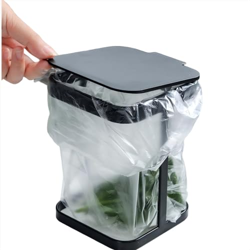 Caneca de basura metálica para cocina con tapa