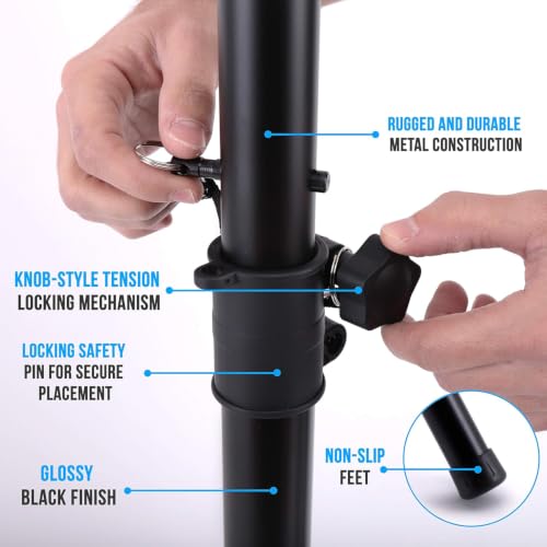 Image of PylePro PSTND25 Tripod Speaker Stand, Black