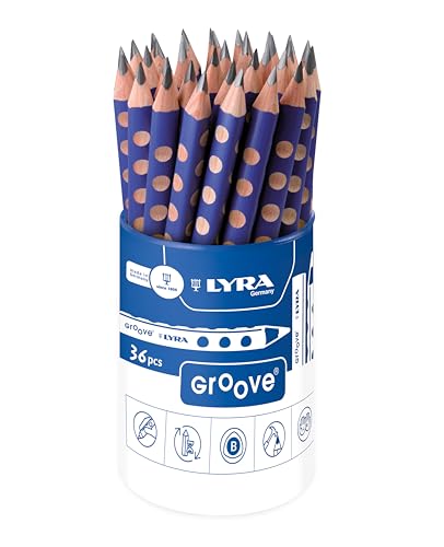 Crayons graphite triangulaires B LYRA Groove pot de 36 pour écriture enfant et dessin