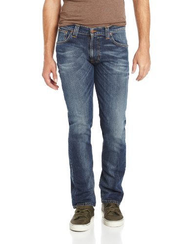Nudie Jeans Men's Thin Finn Slim Fit Jean in Organic Midnight Worn