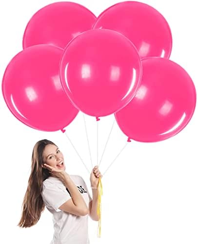 Clear Balloons 18 inch Large Balloons,5pcs Big Transparent Balloons Thick Natural Clear Latex Balloon Birthday Party Balloon Stuffing Balloon Helium Balloons for Baby Shower,Wedding Party Decorations