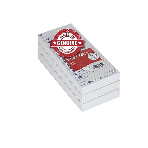 Pyramid Time Systems - 30% Recycled Time Cards (35100-10) for Pyramid Models 3500, 3500ss, 3600SS, and 3700 Time Clock and Document Stamp, Single Sided Time Sheets (4 X 9 Inches) - 300 Time Cards