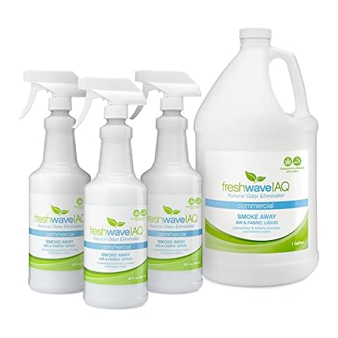 Fresh Wave IAQ Odor Removing 32 fl oz. Smoke Away Air & Fabric Sprays 3-Pack and 1 Gallon Liquid Refill Cover