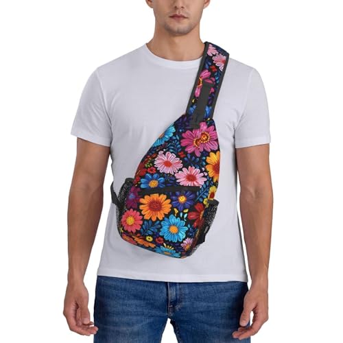 Bolso cruzado con flores coloridas para mujeres y hombres miniatura 7