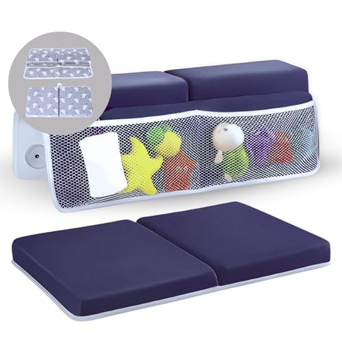 Image of Baby Bath Kneeler and Elbow Rest Pad Set -Quick Dry Bath Kneeling Pad for Bathing Baby - Baby Bathtub Bath Accessories for Baby - Baby Bath Tub Kneeler Pad & Bath Elbow Rest Pad (Color/Style May Vary)