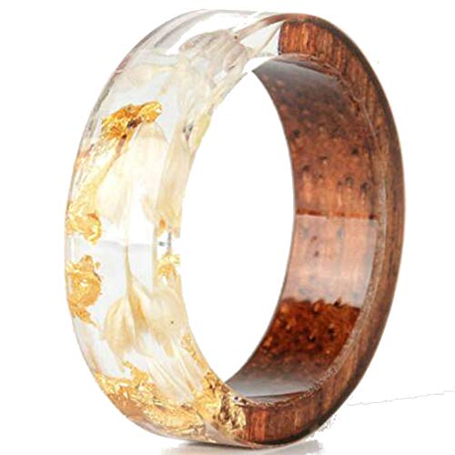 Jude Jewelers 8mm Transparent Acrylic Resin Wood Ocean Style Wedding Band Anniversary Ring (Beige, 10)