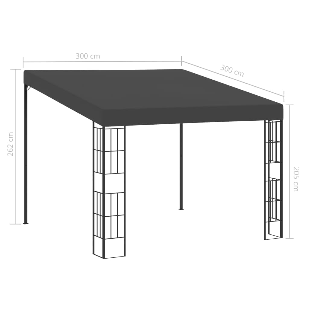 Gazebo A Parete,Tendone Per Esterno,Tende Per Gazebo Esterno Adatto Per Terrazze, Balconi, Piscine, Giardini, Campeggio, Eventi 3x3 M Antracite in Tessuto