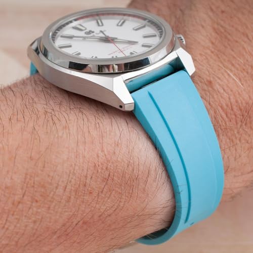 Image of StrapHabit Quick Release Deployant Rubber Watch Strap For Large and Small Wrists - Women and Men - Band FKM Deployment 19mm, 20mm, 21mm, 22mm