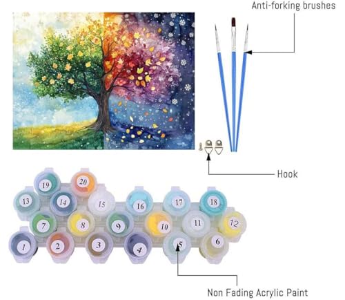 Pintar con numeros adultos kit completo de pintura acrilica DIY de 50x70cm J0-1210 4
