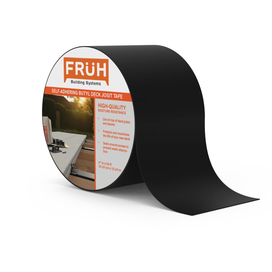 Butyl Joist Tape for Decking 4" X 50', 1 Pack - Seals and Protects Wood Joists and Beams from Water Damage and Corrosion - Weatherproof, Self-Adhesive