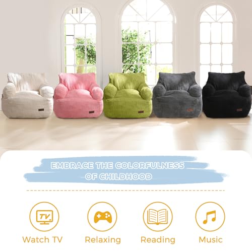 Image of MAXYOYO Kids Bean Bag Chair, Stuffed Bean Bag Sofa, Dark Grey, Standard