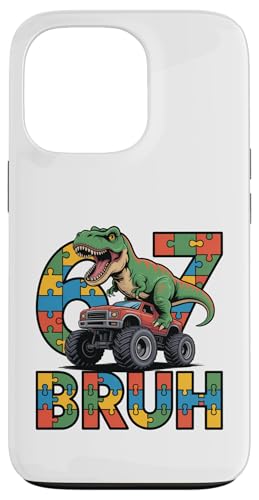 Ausim Six Seven Bruh Dino Autism Awreness 67 �~�[�� �L�b�Y �j�̎q �X�}�z�P�[�X iPhone 13 Pro �p