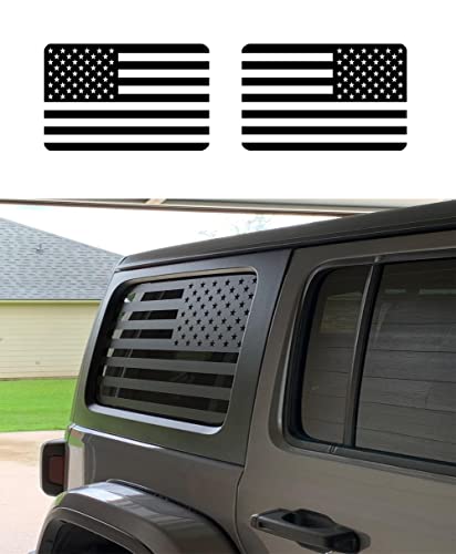 Image of for Jeep Wrangler Rear Side Window Decal American Flag Decal Compatible with Jeep Wrangler JK JKU 2011-2017 4 Door (2011-2017)