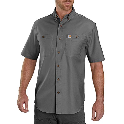 Carhartt Men's Rugged Flex Rigby Short Sleeve Work Shirt Work Utility Button Down Shirt