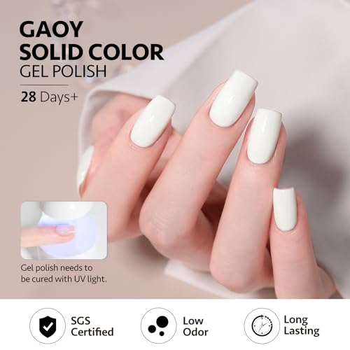 Image of GAOY Pink Red White Gel Nail Polish Set, 6 Colors Beige Nude Soak Off UV Light Cure Gel Polish Kit for Salon and Nail Art DIY at Home