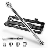 トルクレンチ 車 タイヤ交換28-210N・m 高精度±4% (1/2インチ) 103N・mプリセットタイプ ソケット14/17/19/21mm 付属125mmエクステンションバー&収納ケースセット