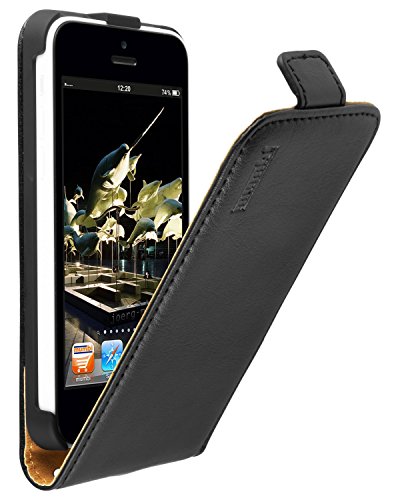 mumbi Flip Case   Funda para Apple iPhone 5C, negro