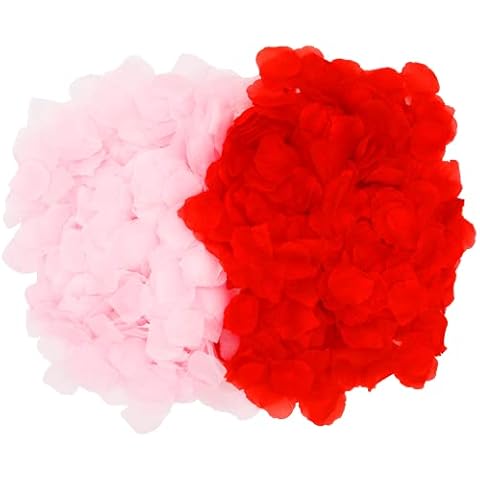 1200 Pieces Red & Pink Artificial Rose Petals Cover