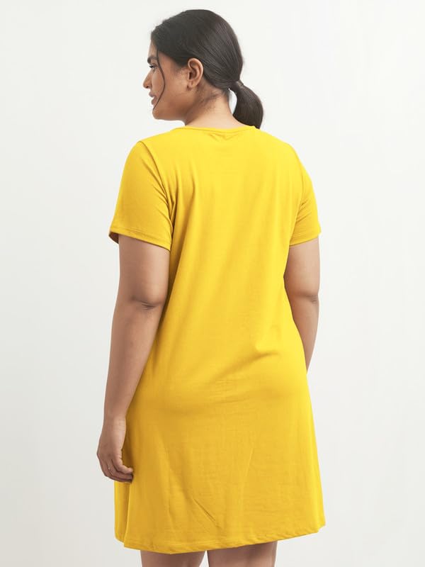 Image of Fflirtygo Women's Cotton Nighty | Printed Knee Length Nighty | Short Sleeve Nighty | Short Nightdress | Long T-Shirt | Regular Fit Night Gown | Nightwear | Sleepwear & Casual Wear Nighty