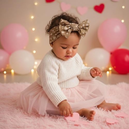 Image of SNOWIE SOFT 3 Pack Baby Girl Headbands Soft Elastic Bows