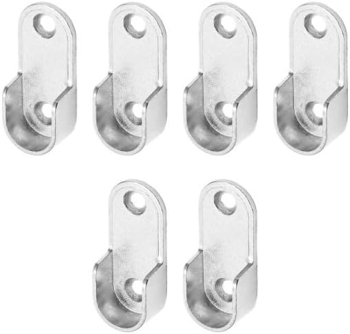 2-10pcs Oval Closet Pole Sockets,Flange Rod Holder,Closet Rod Brackets,Hanging Clothes Rod Holder,Wardrobe Clothes Tube Support(10pcs)