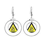 Klassifizierung: Ohranhänger Ohrringe mit Warnsymbol, Gelb / Schwarz, Gabelstapler, Dreieck, baumelnd, Schmuck
