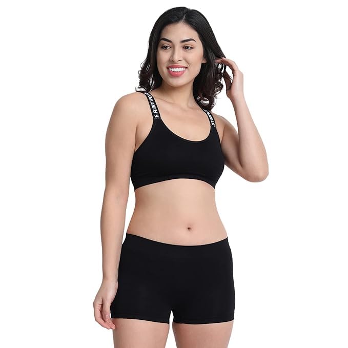 Women Cotton Spandex Bra & Full Coverage Panty Set – Wire Free Seamless Comfortable Innerwear Combo for Girls & Women (Best Fit 30–34)-image-15