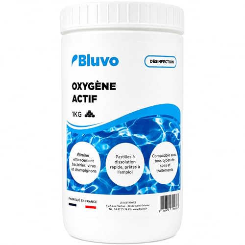 Oxygène Actif Pastilles 20g - 1KG | Désinfectant Eau Spa & Piscine sans Chlore | Traitement Choc & Entretien Longue Durée de l’Eau | Purification &...