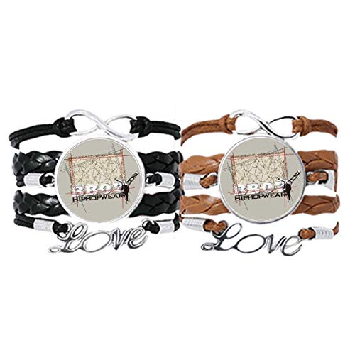 Pulsera de cuero hip hop con trenzado artesanal graffiti street culture