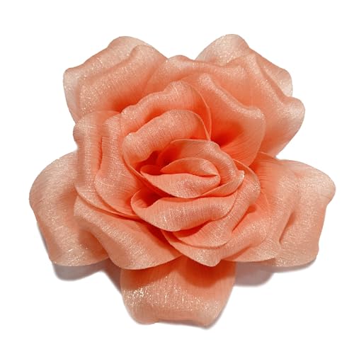 Image of Flash Camellia Flower Brooch Pin for Women Men Elegant Texture Fabric Dahlia Rose Floral Brooches Lapel Pins Dainty Wedding Holiday Party Costume Dress Accessories Jewelry