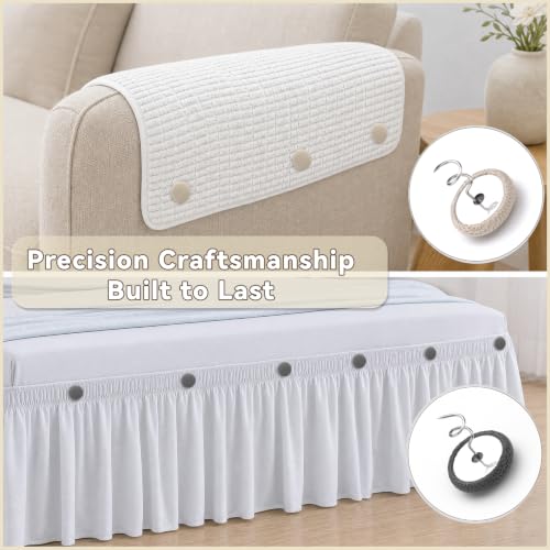Image of Lunarm Linen Twist Pins 12pcs Upholstery Bedskirt Pins Beige Fabric Covered | Fabric Covered Button, Tightly Grip, Multipurpose for Furniture, Sofa,Headliner, Armrest Covers, Slipcovers, Storage Case