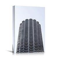 Canvas Wall Art White Building Pattern Abstract Architecture & Maps Building Chic Home Office Photography - 12x18 inches