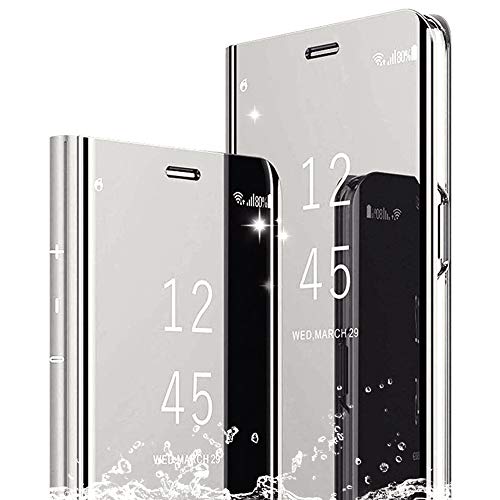 DAYNEW Funda para Xiaomi Redmi Note 6 Pro,Xiaomi Redmi Note 6 Pro Funda Desmontable Ultra-Delgado,360 °Protection Inteligente Espejo Brillante tirón del Caso Duro para Xiaomi Redmi Note 6 Pro-Silver