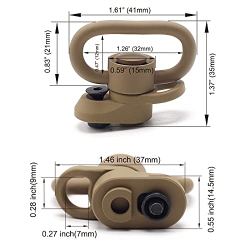 Goodtac Qd Swivel 1.25" Loop Quick Detach Mount Adapter With A Hole For Keymod Rail-2 Pack In Tan #TOP1
