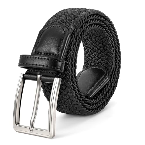 Image of BELTROAD Elastic Braided Belt Mens Golf Belts No-Hole Design Lightweight Breathable Woven Stretch Belt for Golf Casual