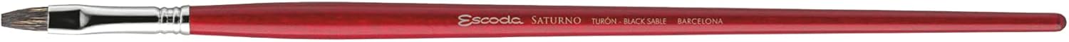 Escoda Saturno Series 3622 Artist Oil and Acrylic Paint Brush, Black Sable, Bright, Size 22